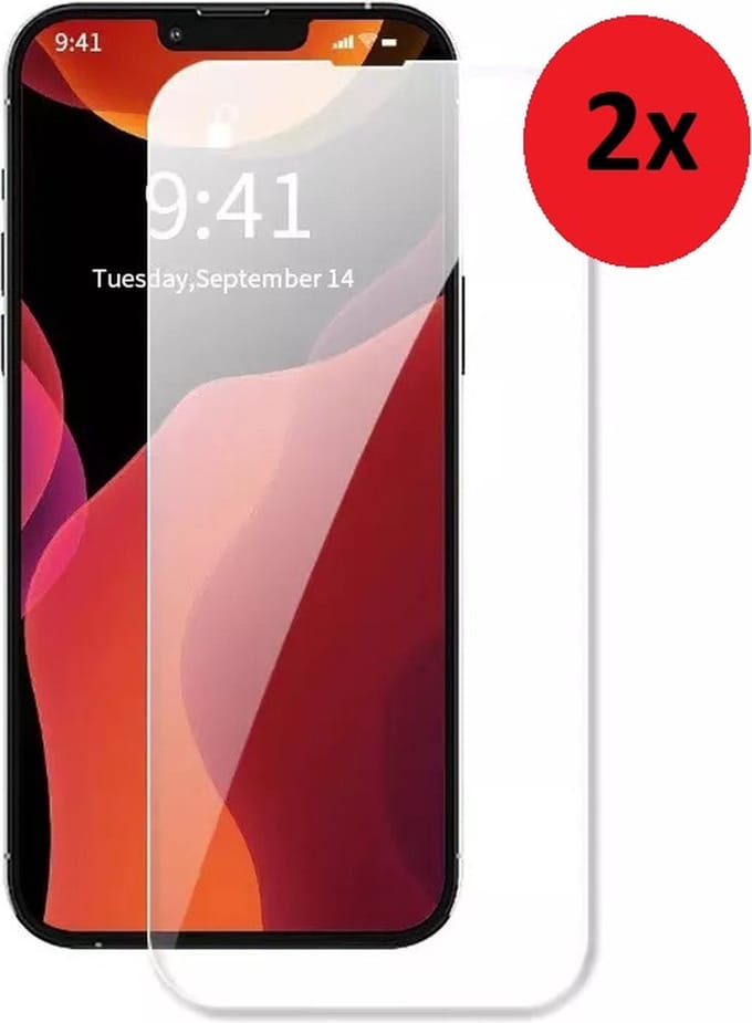 MoDo screenprotector Geschikt voor iPhone 14 Plus - Glas - 2 stuks
