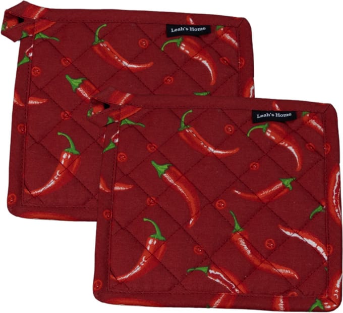 Pannenlappen set - 2 stuks - Cadeau voor haar - Peper - Hete peper