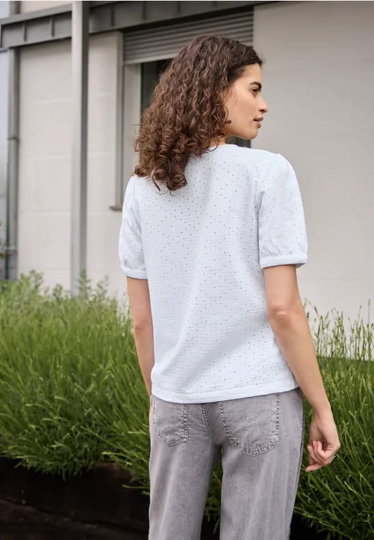 Kanten Shirt met ronde hals