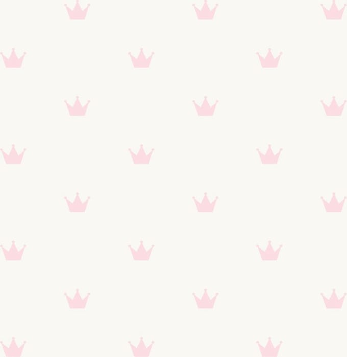 Origin Wallcoverings behang kroontjes glanzend wit en roze - 347702 - 0,53 x 10,05 m