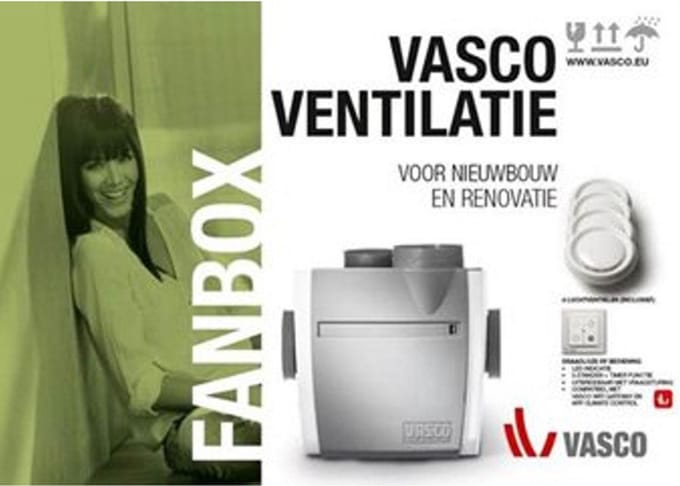 Vasco Ventilation mechanische afzuiging Fanbox C400 basic RF LE 400m3/h 200Pa