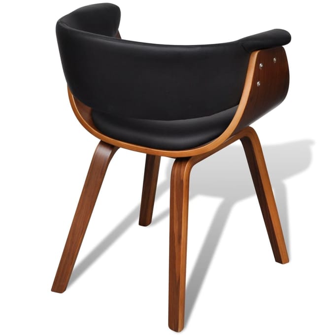 vidaXL - Eetkamerstoelen - 6 - st - gebogen - hout - en - kunstleer