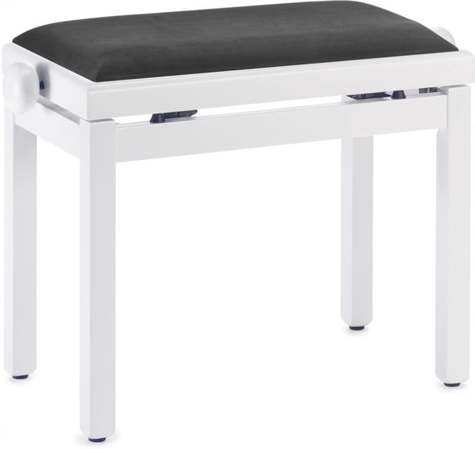Stagg PB39 WHM VBK - Pianobank, wit mat, zwarte fluwelen zitting - wit
