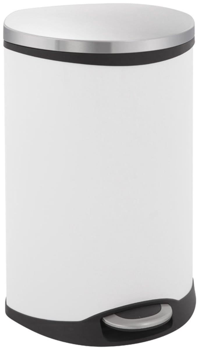 EKO - Shell Bin recycling pedaalemmer 22+22 liter - Steel Plastic - wit, mat RVS - Prullenbak