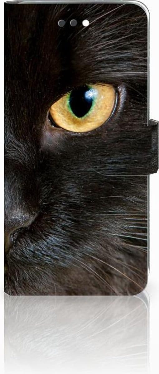 Apple iPhone 7 Plus | 8 Plus Telefoonhoesje met Pasjes Zwarte Kat