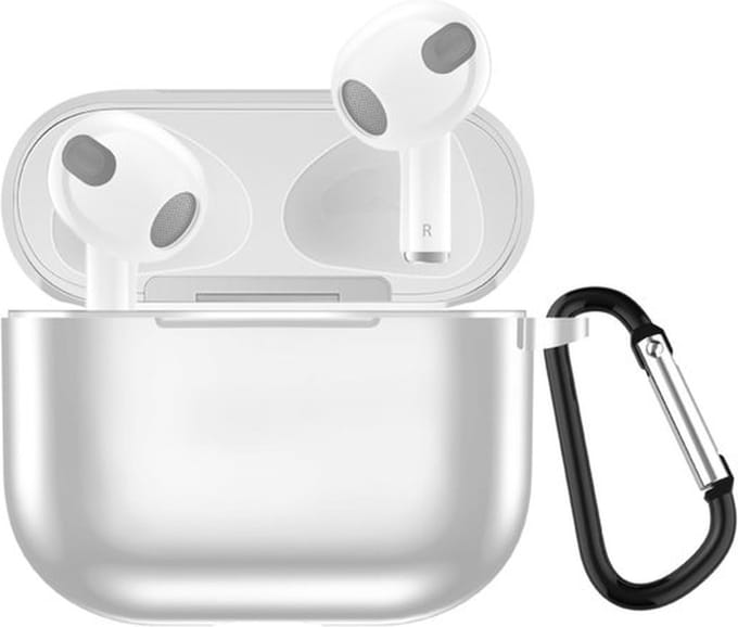 By Qubix - AirPods 3 hoesje - TPU - Electroplating series - Wit