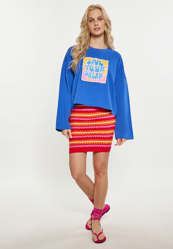 IZIA Sweatshirt Dames kobalt blauw
