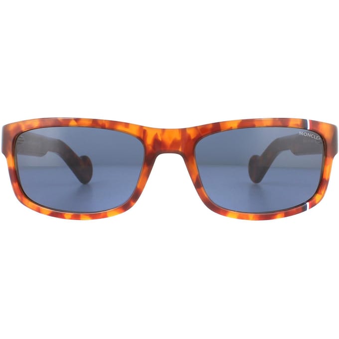 Moncler rechthoek heren Havana blauwe zonnebril