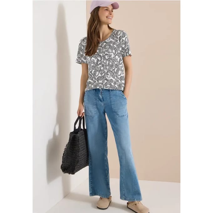 Shirt met ronde hals en patroon