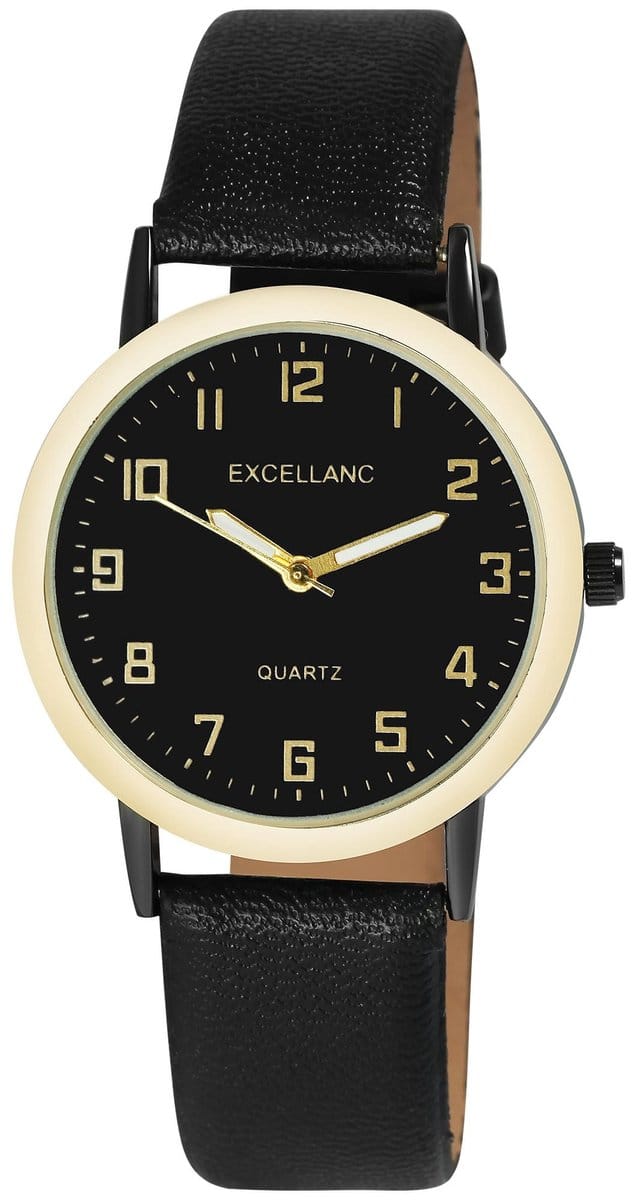EXCELLANC herenhorloge kunstleer Mineralglas