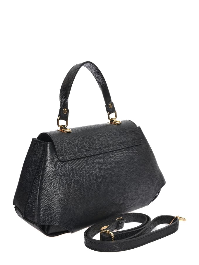 Roberta M Zwart Rundleer Tas