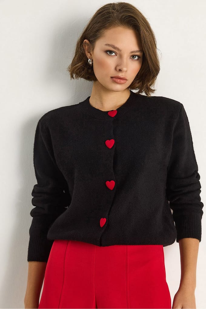 Hart Knopen Cardigan