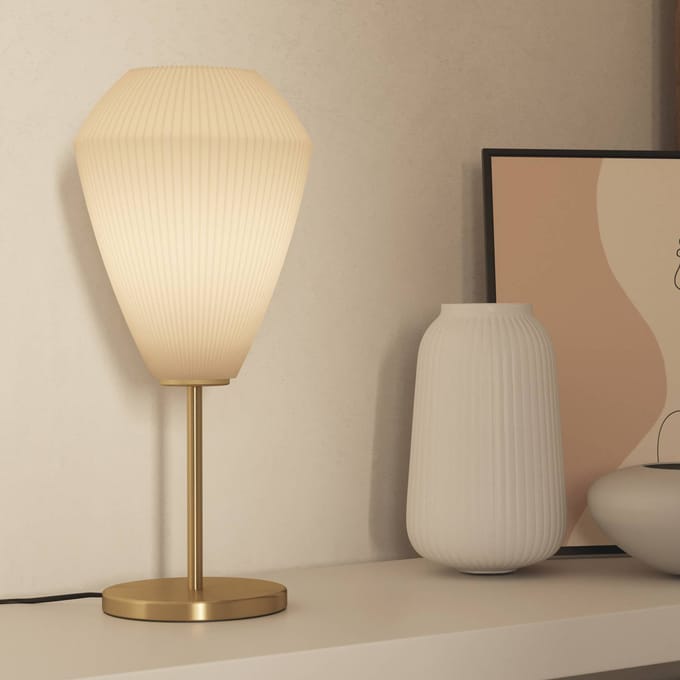 EGLO Caprarola Tafellamp - E27 - 46 cm - Zand|Koper - Satijn Glas