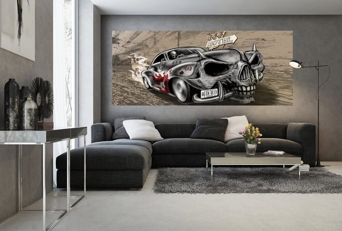Alchemy Death Hot Rod Car Skull Photo Wallcovering