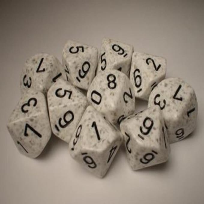 Chessex Arctic Camo Gespikkeld D10 Dobbelsteen Set (10 stuks)