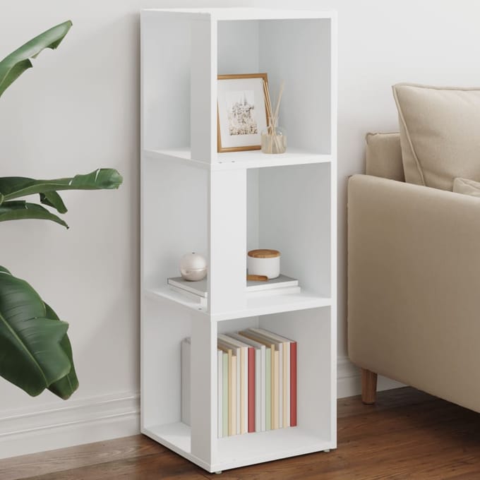vidaXL - Hoekkasten - 33 - x - 33 - x - 100 - cm - Engineered - Wood - Wit