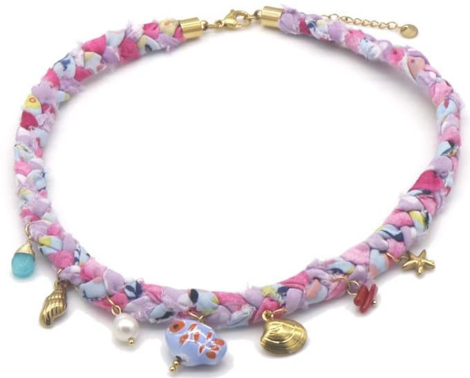 RVS Ketting - Charms - Stofdetail - 40-45cm