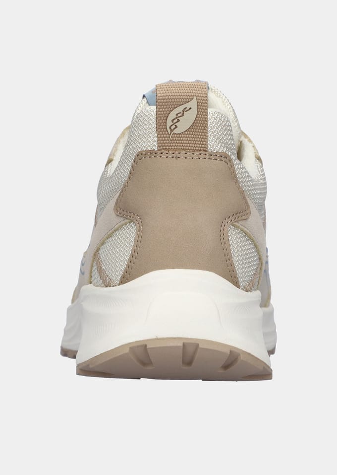 Sneakers van leer en mesh - beige / blauw - Gr. 4,5 van Goldner Fashion