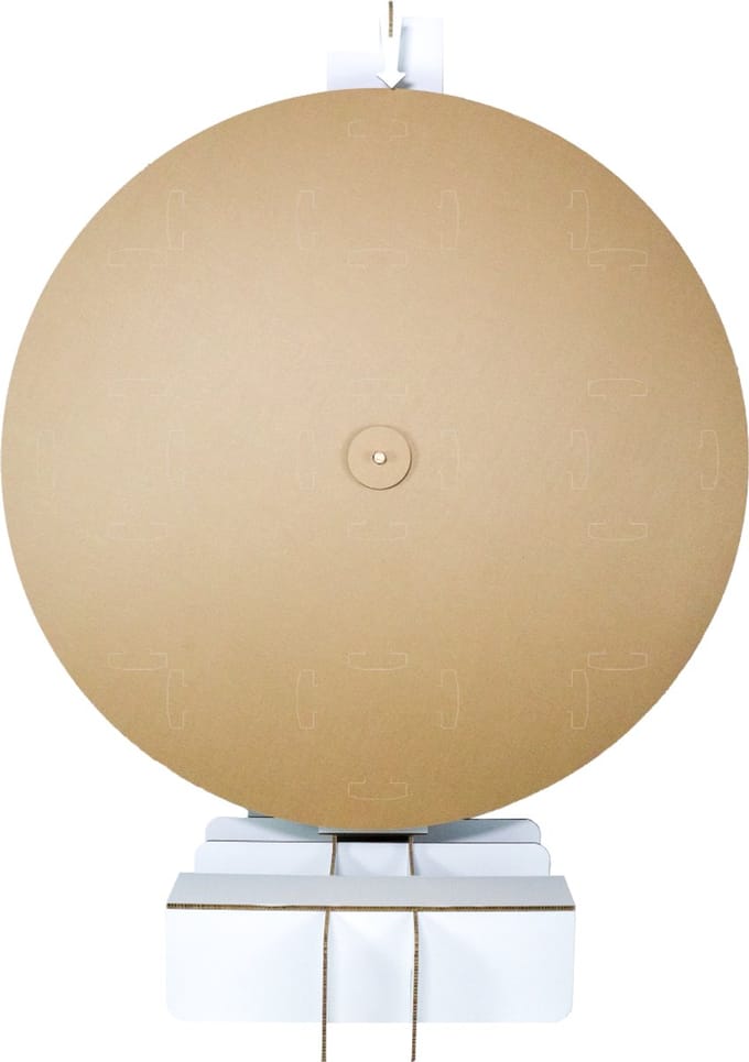 Kartonnen rad van fortuin XL 195 cm - Onbedrukt - 195 cm diameter - Kartent