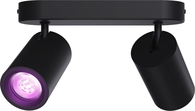 Calex Smart Plafondlamp - 2-Lichts - Slimme Opbouwspot - Ovaal - Zwart