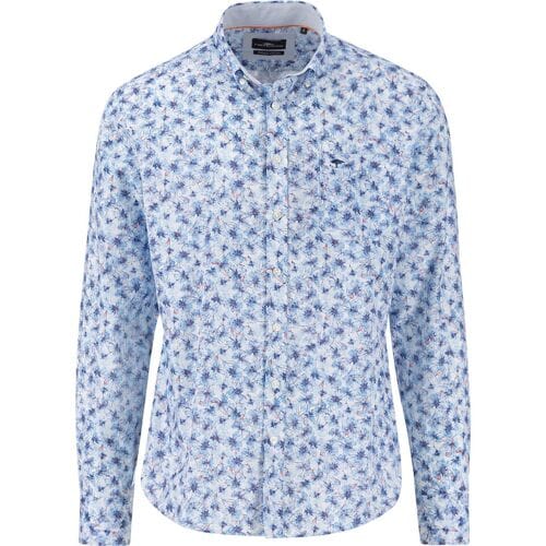 Fynch-Hatton Overhemd Premium Multi Flower Pattern Button-Down Strong Blue / male