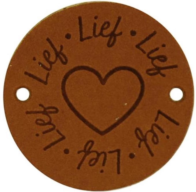 Durable Leren Label – "Lief" met Hart – Stijlvol & Duurzaam (2 stuks)
