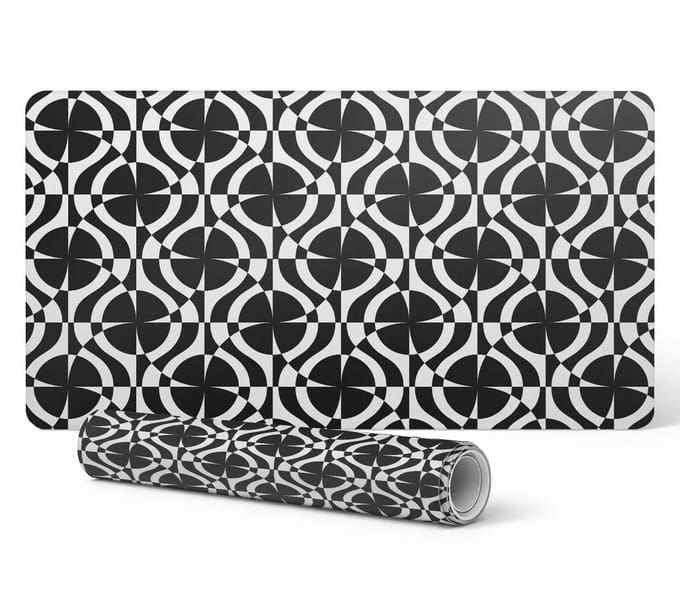 Antislip muis- en toetsenbordmat met geometrisch patroon, 90x45 cm