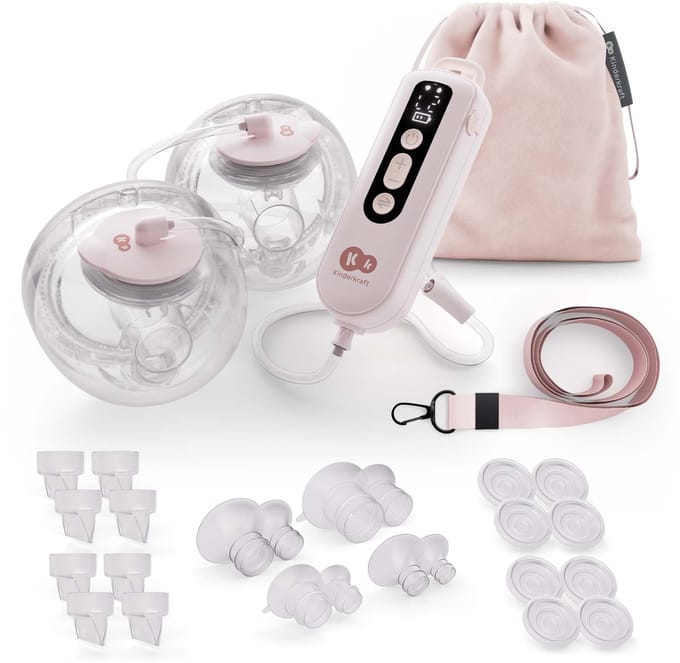 Kinderkraft GENTLEFLOW - Borstkolf - Dubbel Elektrisch - Geheugenfunctie - USB-C - Roze