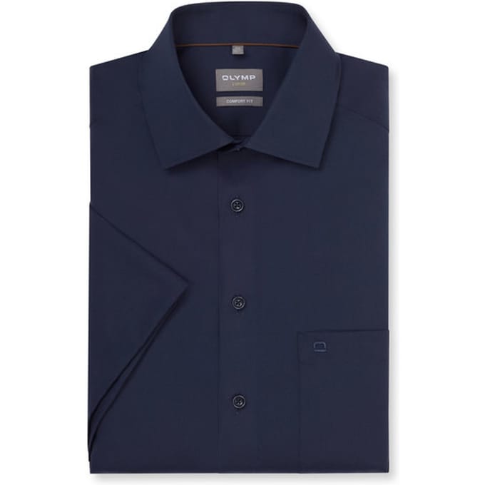 OLYMP Luxor Overhemd, Comfort Fit, New Kent, Marineblauw