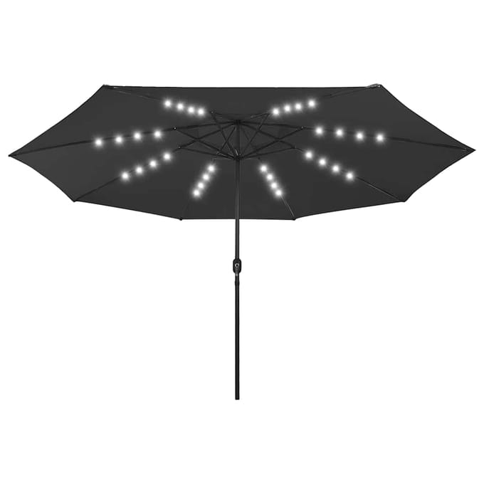 vidaXL - Parasol - met - LED-verlichting - 400 - cm - zwart