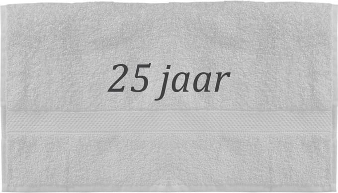 Handdoek - 25 jaar - 100x50cm - Wit
