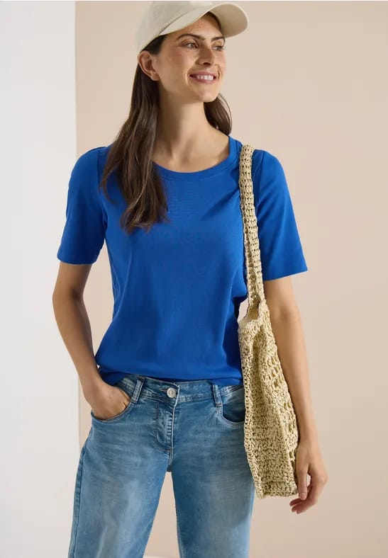 Basic Shirt met geribde textuur