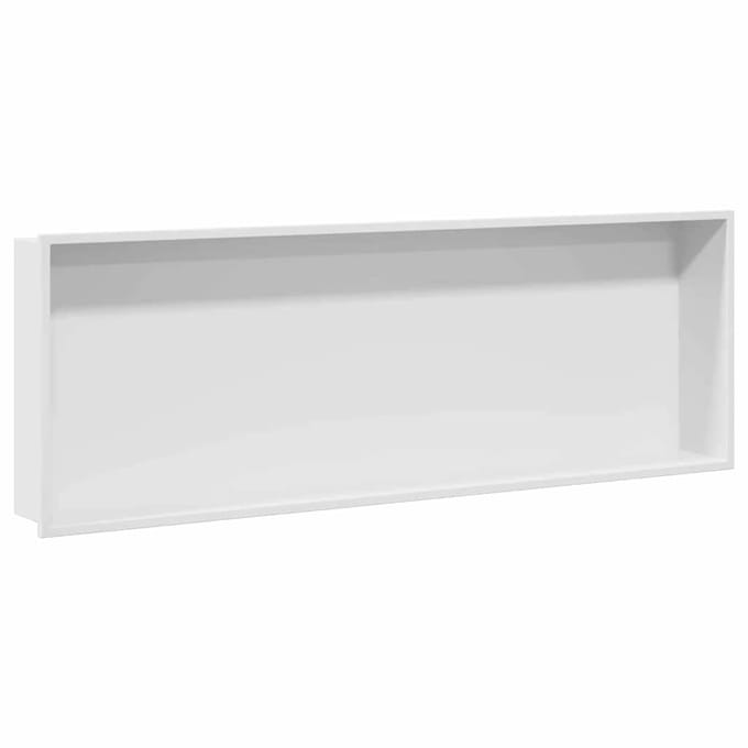 vidaXL - Douche - Niche - Wit - 90 - x - 30 - x - 9,5 - cm - Roestvrij - staal