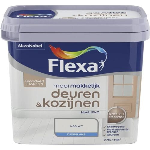 Flexa - Mooi Makkelijk Deuren & Kozijnen Zijdeglans - Wit - 750 Ml