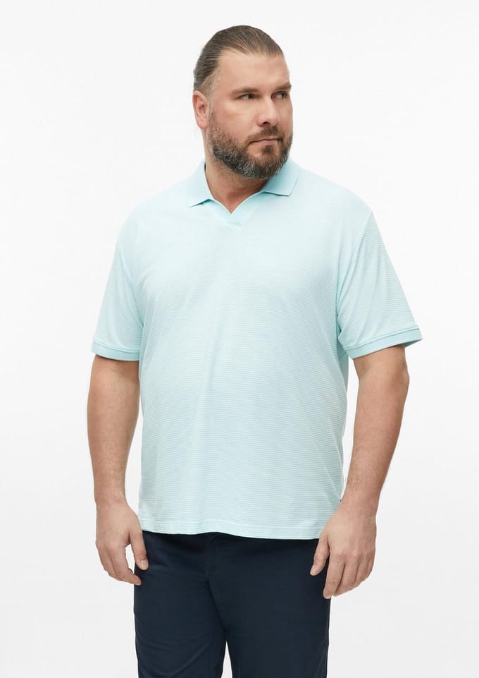 Polo met gestructureerd jacquard en ribgebreide randen s.Oliver