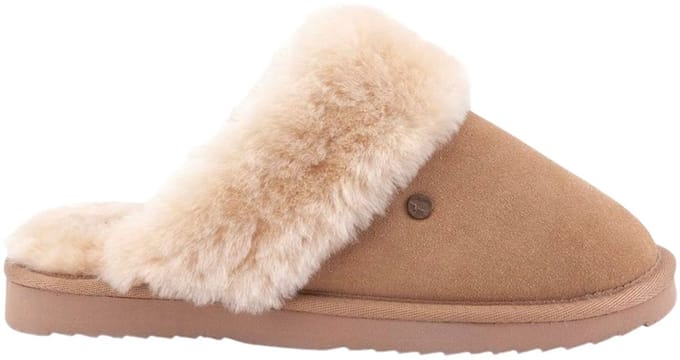 Warmbat Flurry Suede Dames Sloffen - Camel