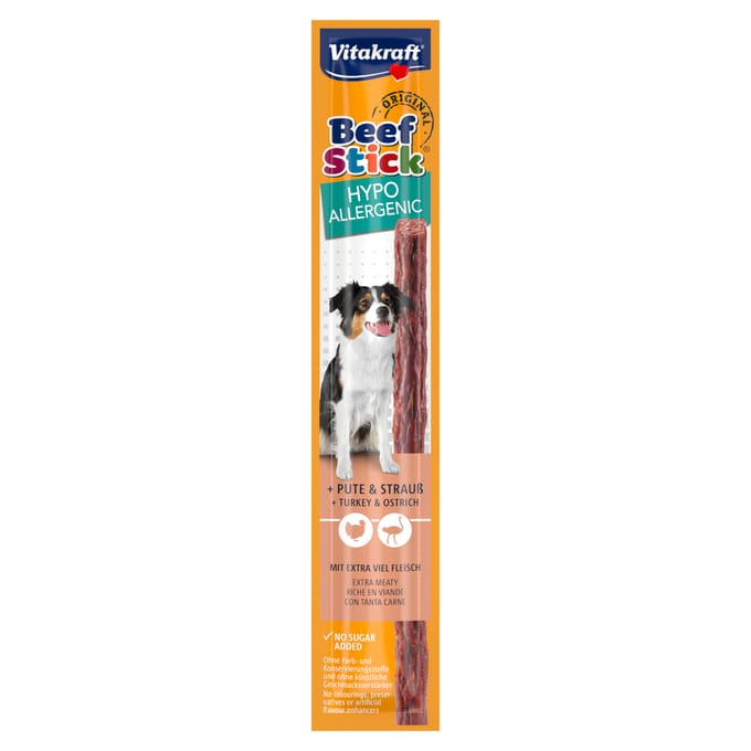 Vitakraft Beefstick Hypoallergenic - Kalkoen & Stuisvogel - Hondensnacks - 12 g