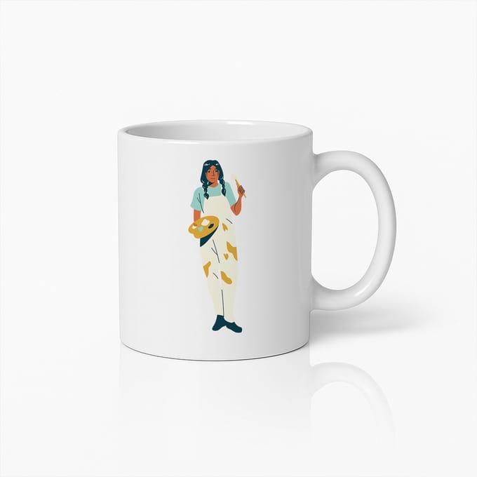 Creatieve Kunstenares Mok – Inspirerend Schilder Ontwerp voor Koffieliefhebbers