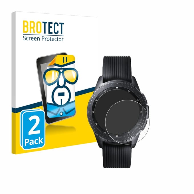 BROTECT - Screenprotector voor Samsung Galaxy Watch (42 mm) - Folie Beschermfolie transparant 2 Stuks
