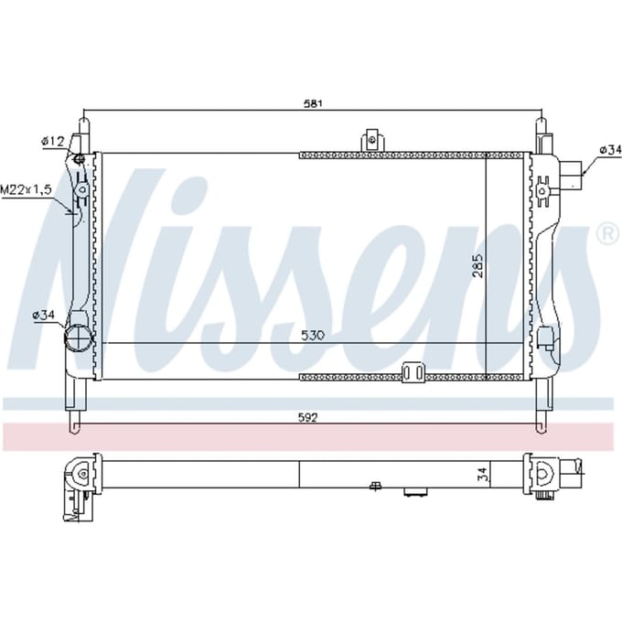 Radiator, motorkoeling NISSENS 632381