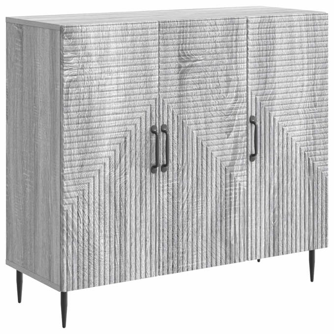 vidaXL - Dressoir - Grijs - sonoma - 89 - x - 34,5 - x - 80 - cm - Bewerkt - hout