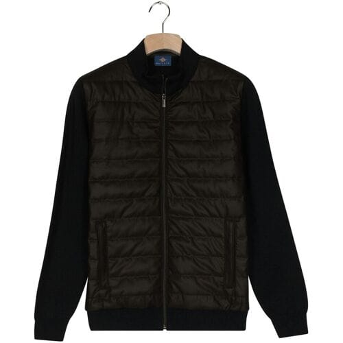 Baileys Vest Uni Fine Texture Cotton Fullzip Horizontal Quilted Navy / male