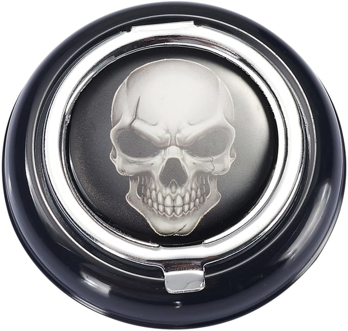 Zak asbak - Draagbaar - Pocket Asbak - Klikslot - Metaal - Skull Design - 6,7 cm
