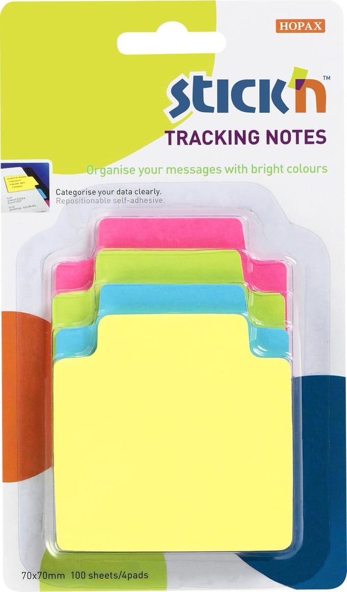 Stick'n Bladwijzer - Bookmark - sticky notes - Neon - 70x70mm - 100 index tabs