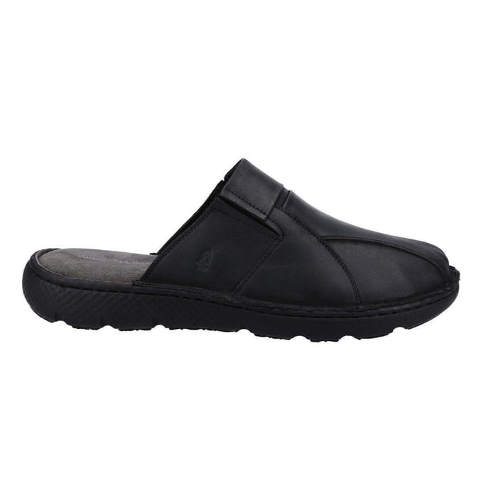 Hush Puppies Heren Carson Leren Muiltjes (Zwart)