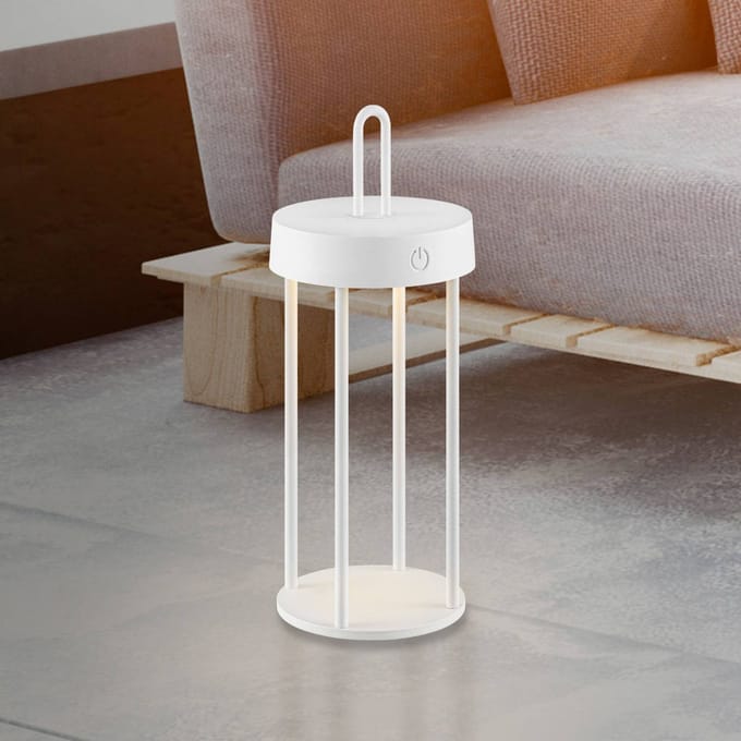 JUST LIGHT. GmbH JUST LIGHT. Anselm LED tafellamp, wit, 28 cm, ijzer