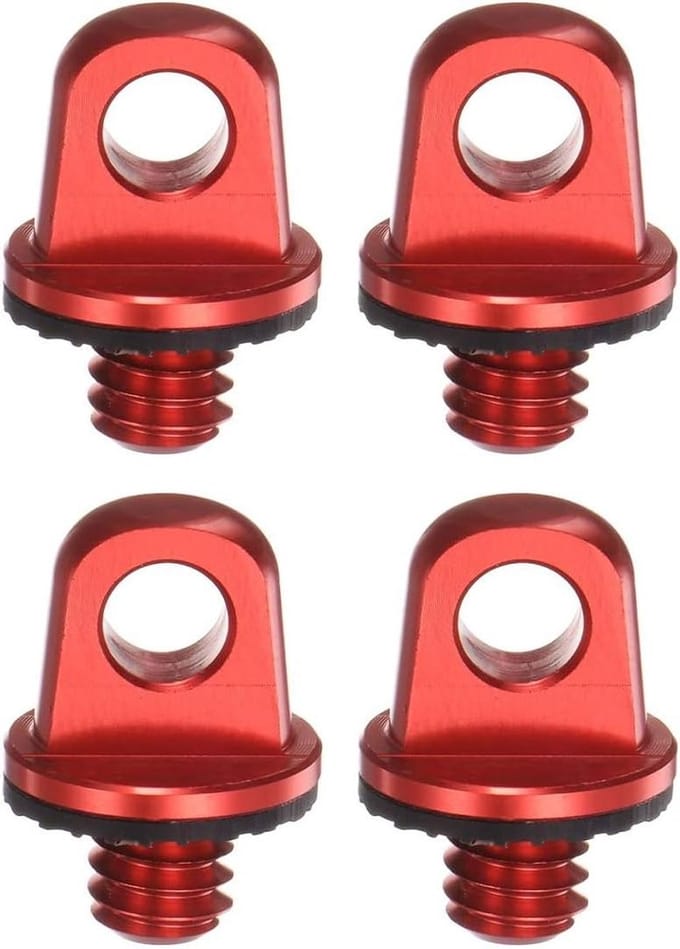 Camera Schroefhouders - Halsband Bevestiging - Camera Beveiligen - Met Rubberen Schijf - 4 Stuks - Rood