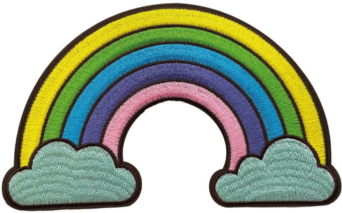 Naaimotief voor zelfgemaakte stoffen schooltas, regenboog