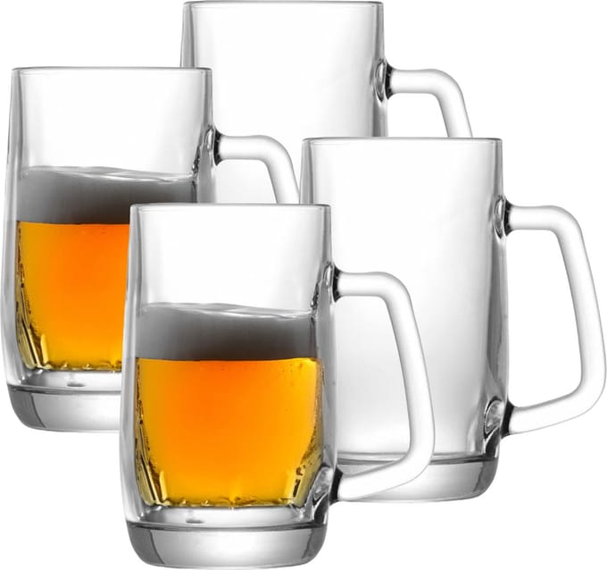 Uniglass Bierpullen Prince - 4x stuks - 0,5 liter - glas - bierglas - halve liter - bierpul