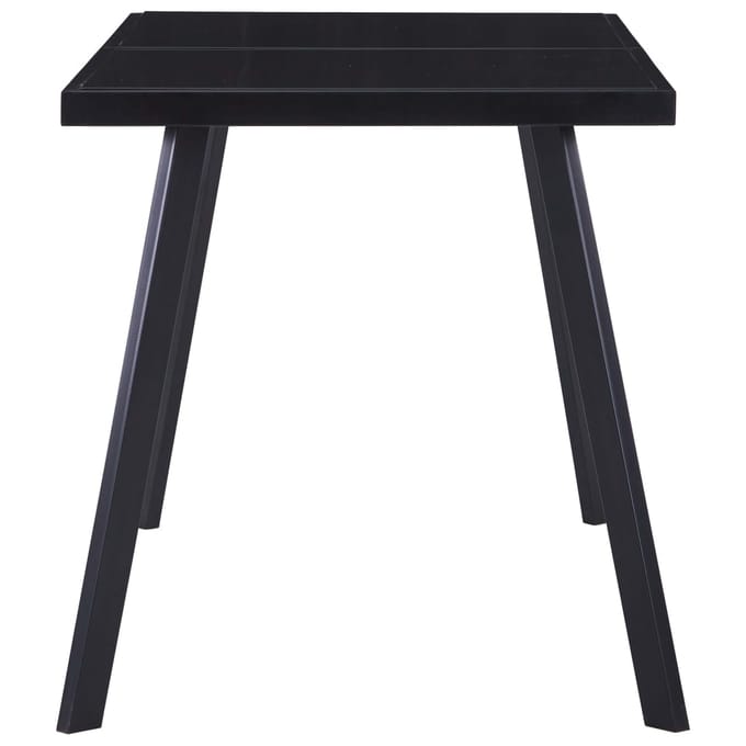 vidaXL - Eettafel - 140x70x75 - cm - gehard - glas - zwart